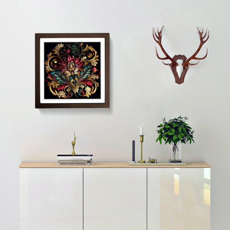Single Picture Frame Print on Wood, Walnut