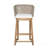 Outdoor Acacia Wood Bar Stools (4 PCS), Teak Finish Bar Height Chairs With Beige Cushion & Light Brown Wicker Back, Counter Height Stools For Patio, Poolside, Kitchen Island, Chair-57239254