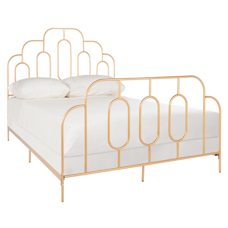 Magdeline Metal Bed, Full/Double, Gold