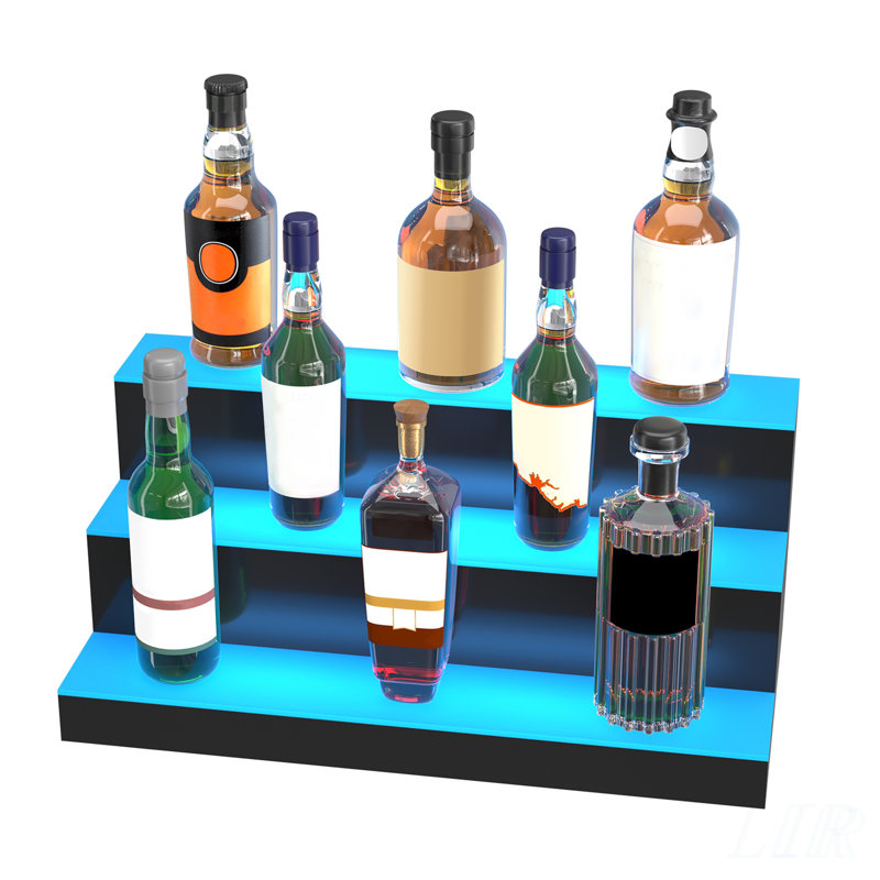 Tablette de bar à vin avec éclairage à DEL et contrôle des applications et des radiofréquences, conception en 24 étapes en 3 étapes