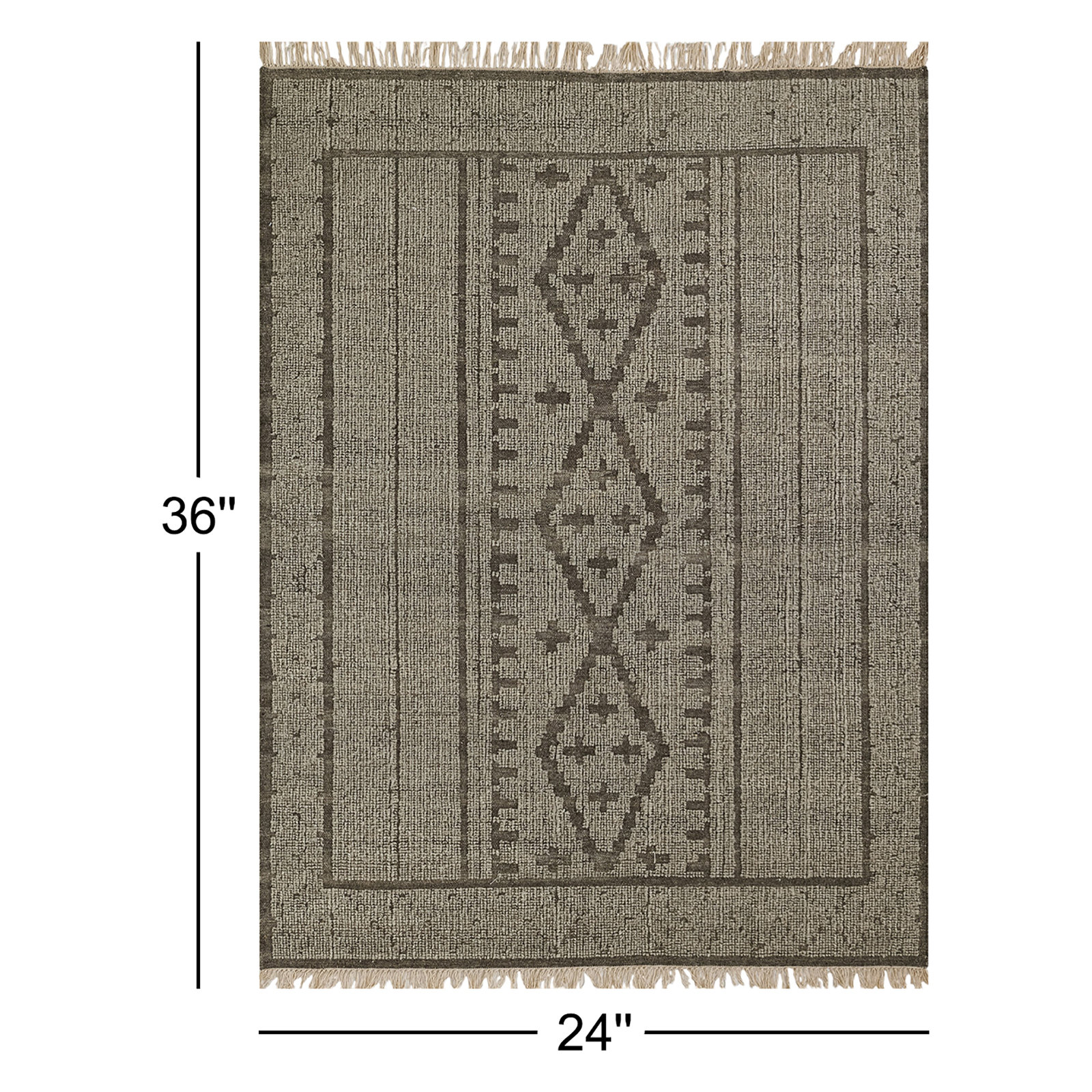 Messina Handmade Gray/Brown Rug, Rectangle 2' x 3'