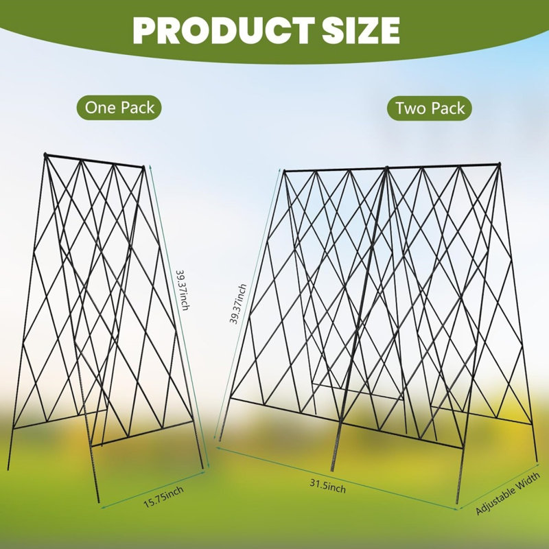 Cucumber Trellis 2 Pack, Foldable A-Frame Garden Trellis For Raised Bed Garden Grow Support With Plant Support Clips, Twist Ties, Plastic Ties, For Cucumber,Tomato, Climbing Plants And Flowers