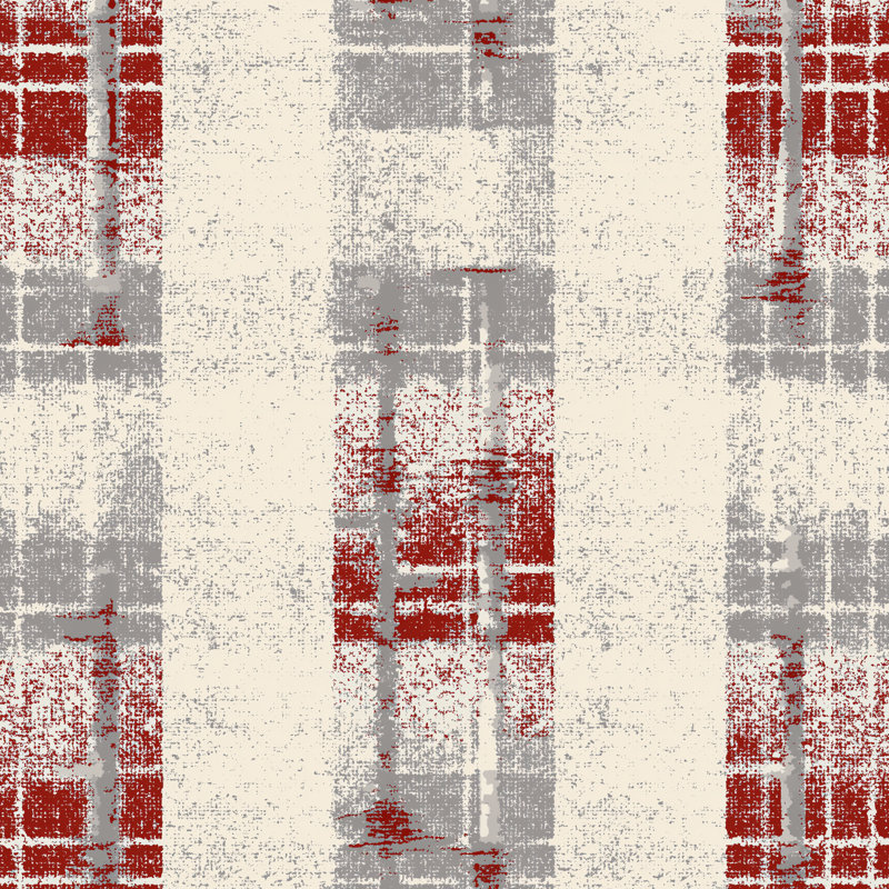 Grunge Red Pattern - Beige Canvas Home Decor Accent Piece