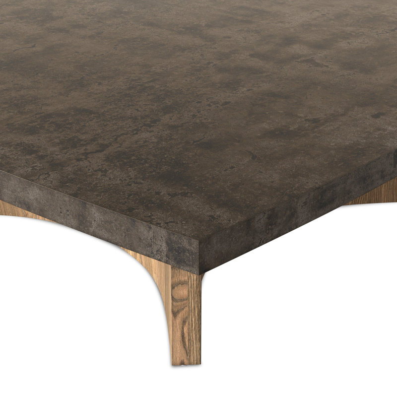 Table basse Brinton Square, 16" H x 55" L x 55" W, Distressed Iron