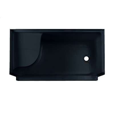 Aquatique 60" x 32" Shower Base in Matte Black