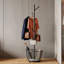 Portemanteau autoportant en métal avec panier, 6 crochets doubles, pivotant à 360 °, stable et mobile pour le vestibule, la chambre à coucher, le coin
