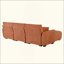Canapé modulaire modulaire, en forme de L avec siège très grand, conception en ligne, repose-pieds mobile, mousse haute densité, combinaison libre, structure en métal et en bois robuste, tissu bouclé