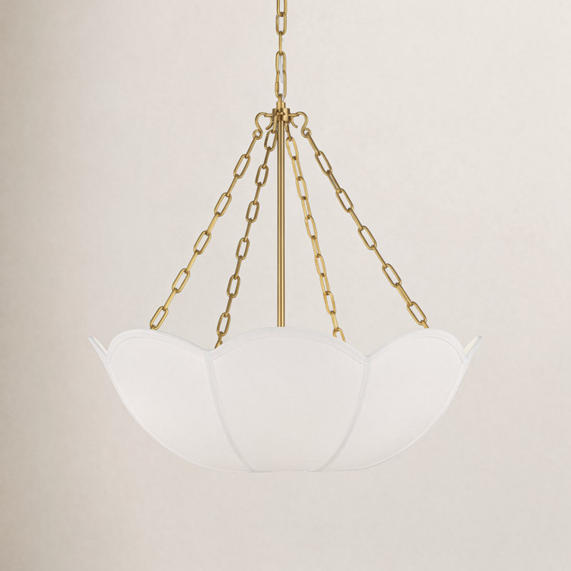 Stassi 4-Light Chandelier, Burnished Brass, 3 Lights, 23.75" H x 24" W x 24" D