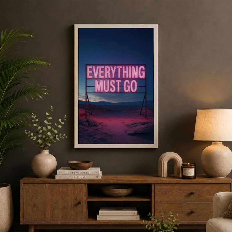 Everything Must Go Modern - Wrapped Canvas, 36x24 - 91.4 x 61.0 cm, Ochre Border