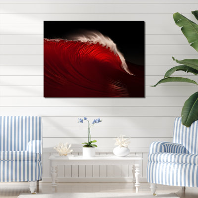 " Minimalism Black Red Wave Scenery "