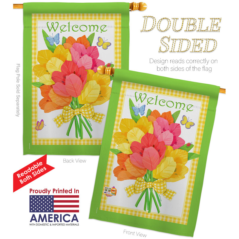 Double Sided 40 in. H x 28 in. W Polyester Flag set