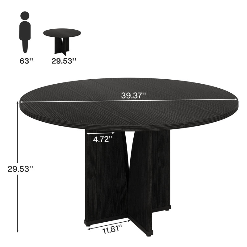 Round Dining Table, Black