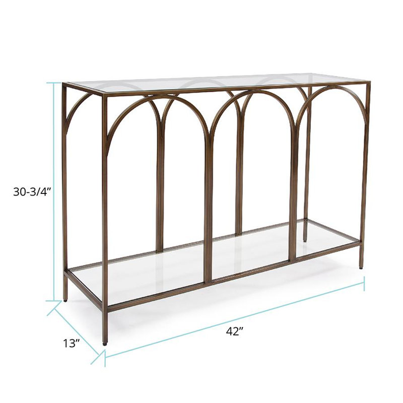 Serse 42'' Glass Top Console Table