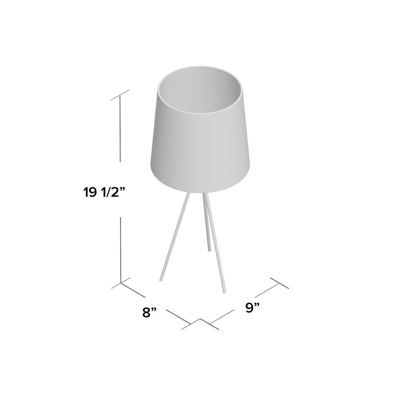 Lampe de table à trépied 20 po contemporaine Dunneback