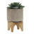 S/2 5/8" MESH PLANTER W/ STAND, TAN