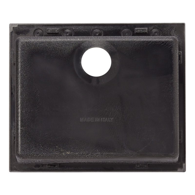 Holcomb 24" L Drop-In Kitchen Sink, Midnight Black