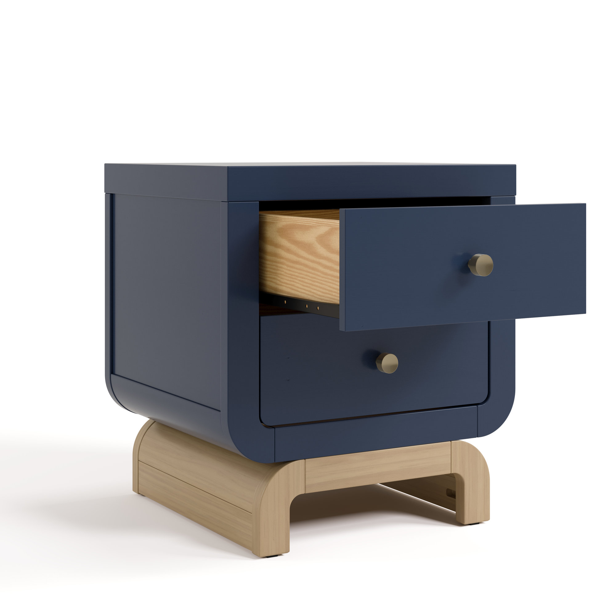 Santorini 2 Drawer Nightstand, Midnight Blue