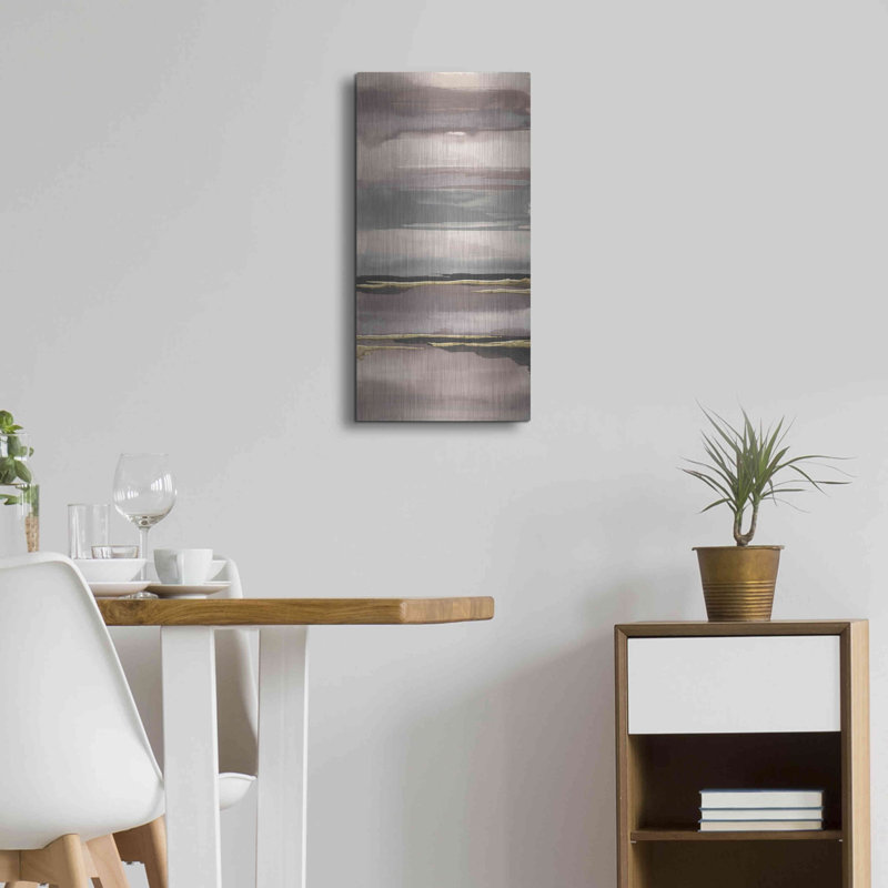 Art mural en métal Wrought Studio ™ «Gilded Morning Fog IV» par Chris Paschke, H 24 po x l 12 po
