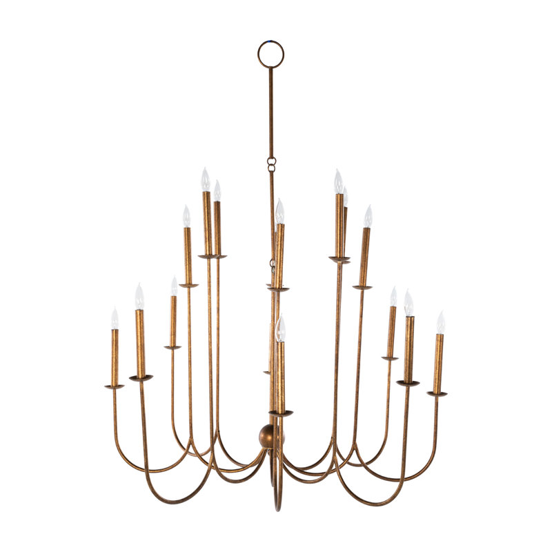 Snow 16 - Light Candle Style Chandelier, Ashwell Gold