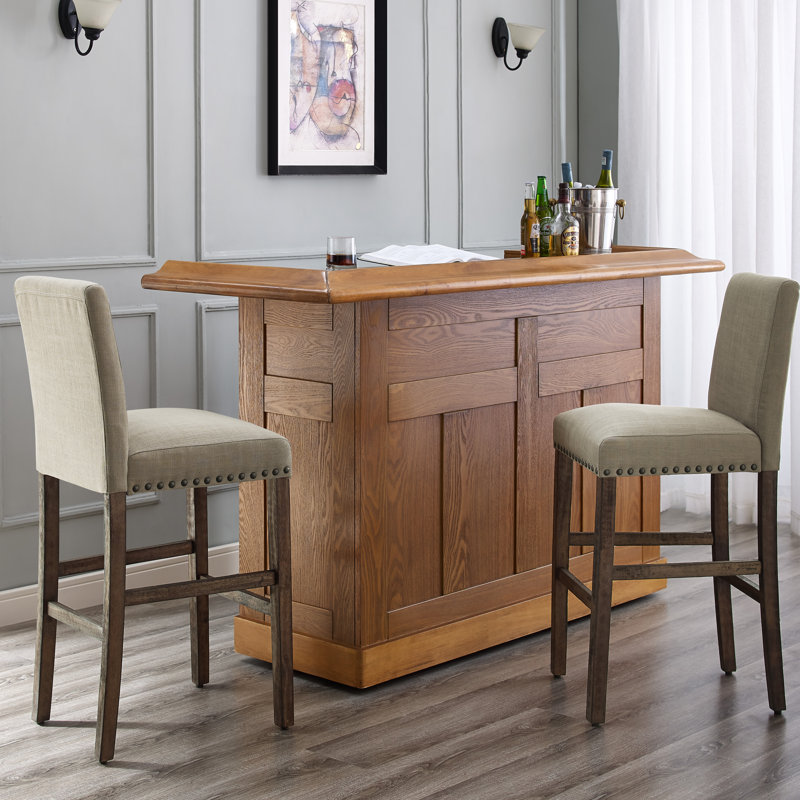 Tabouret de bar et de comptoir Bagnell, Taupe, Tabouret de bar (assise de 30 po de hauteur)