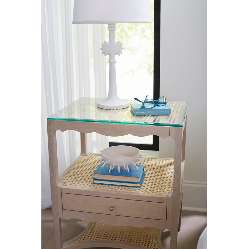 Glass End Table, Brown