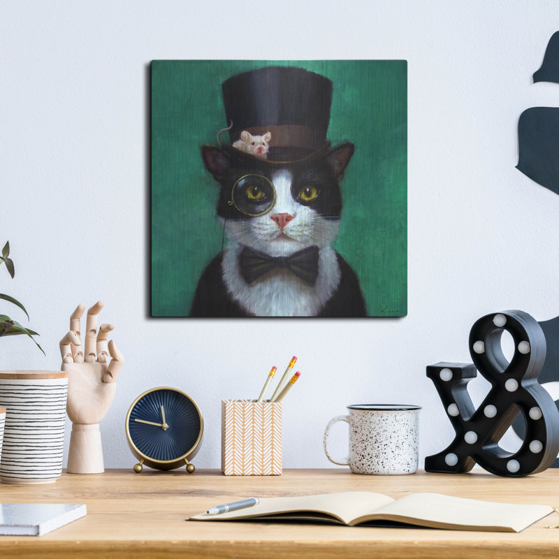 " Tuxedo Cat " by Lucia Heffernan, 12" H x 12" W