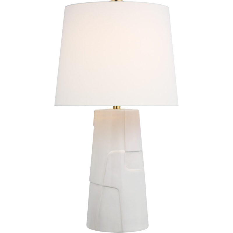 Barbara Barry Braque Medium Debossed Table Lamp, Mixed White