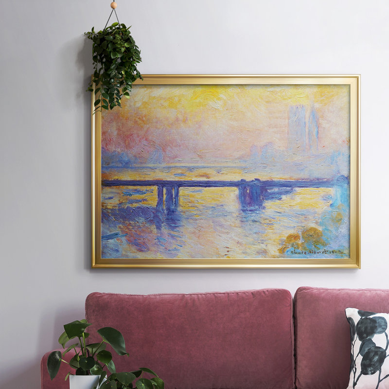" Charing Cross Bridge, 1903 01 ", Gold, 14" H x 20" W x 1.5" D