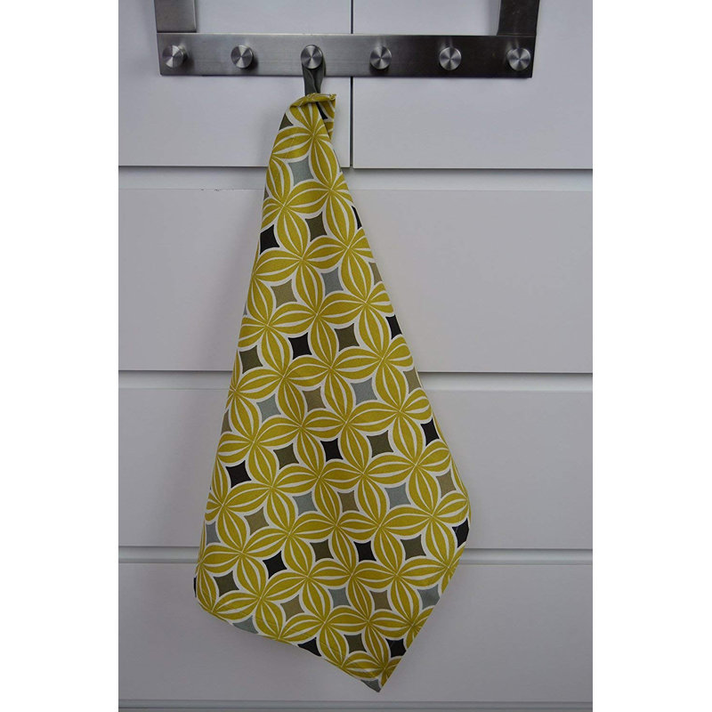 Amethy Cotton Jacquard Kitchen Towel, Ochre Yellow