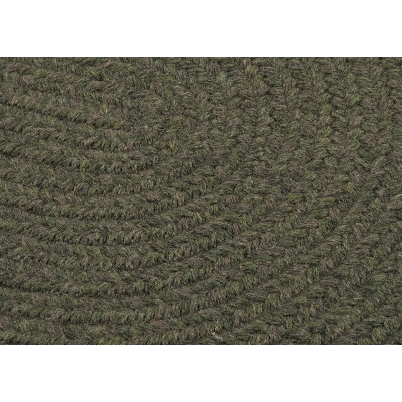 Olive Braided Oval 4' x 6' Wool Blend Rug