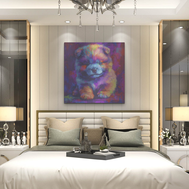  «Woof Chow Chow» par Rich Monet, art mural en métal, 36 po x 36 po, H 36 po x l 36 po