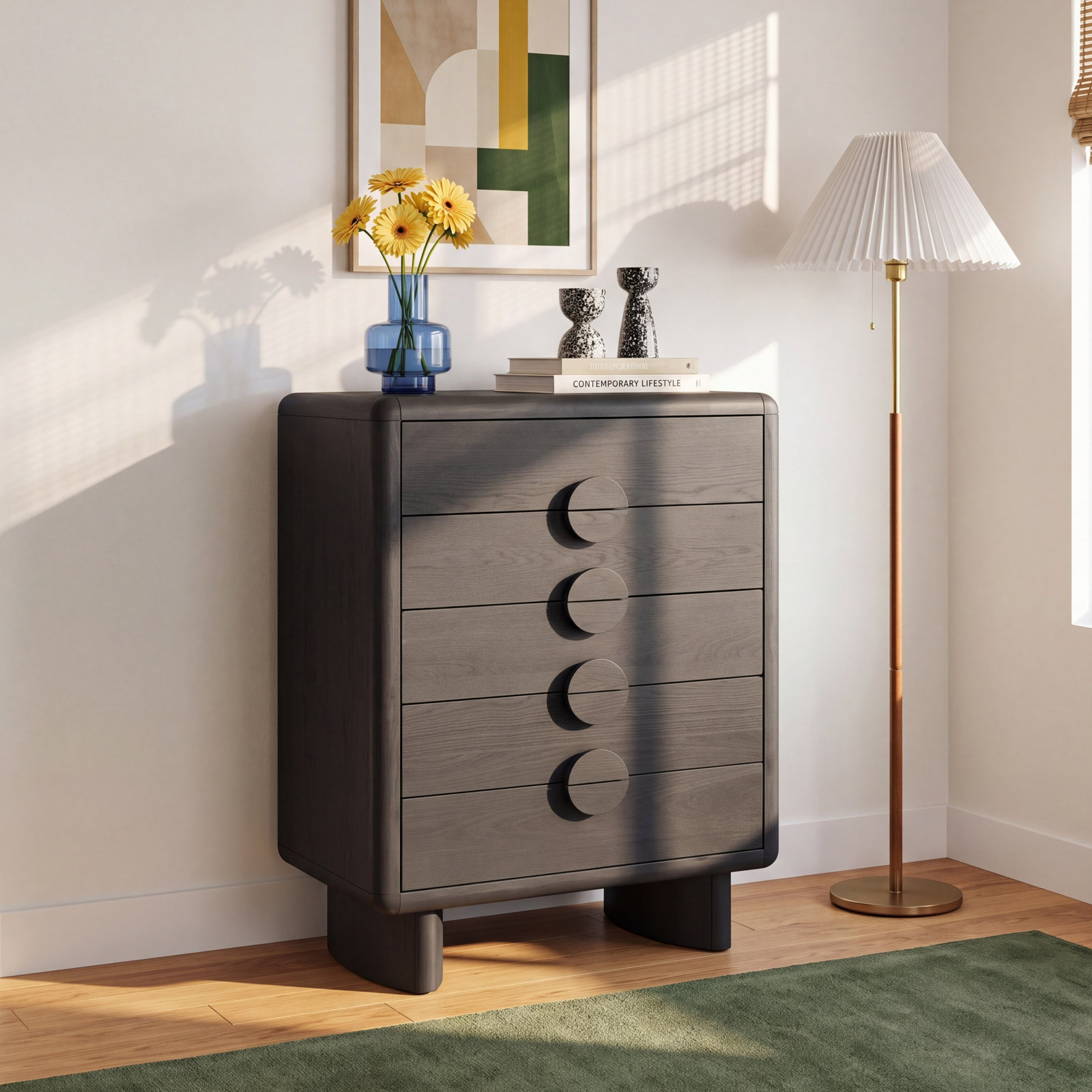 Circa 36" Oak Dresser, Black