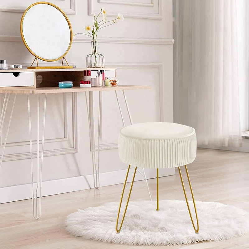 Tabouret d'appoint Nikolett Steel, Beige artistique