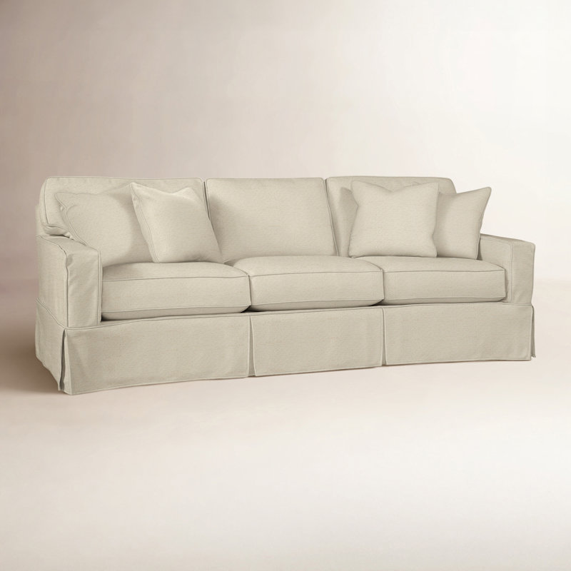 Ellora 93'' Upholstered Sofa, Alabaster Linen-Look Performance; 0325-74
