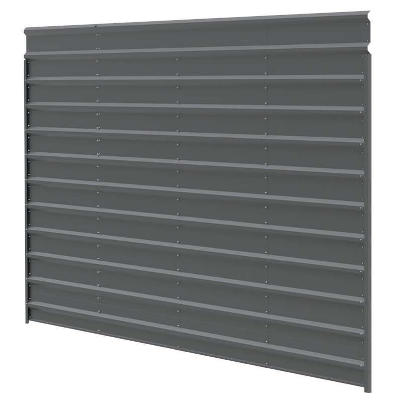Arrow Black Metal Side Wall for Canopy, 96.75"H x 0.875"W x 218"D