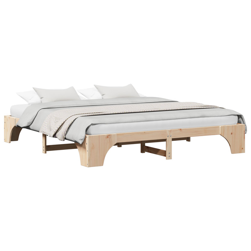 Bed Frame Wood Minimalistic Bed Frame, Natural, Super King (6')