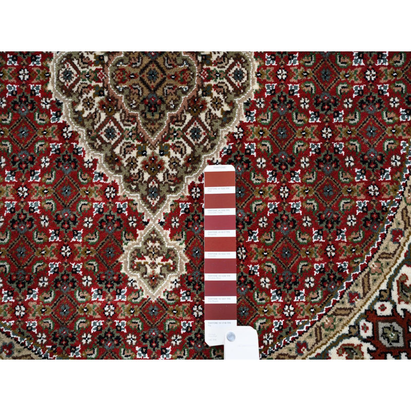 Mascaro One-of-a-Kind 4'1" Round Silk Area Rug in Red