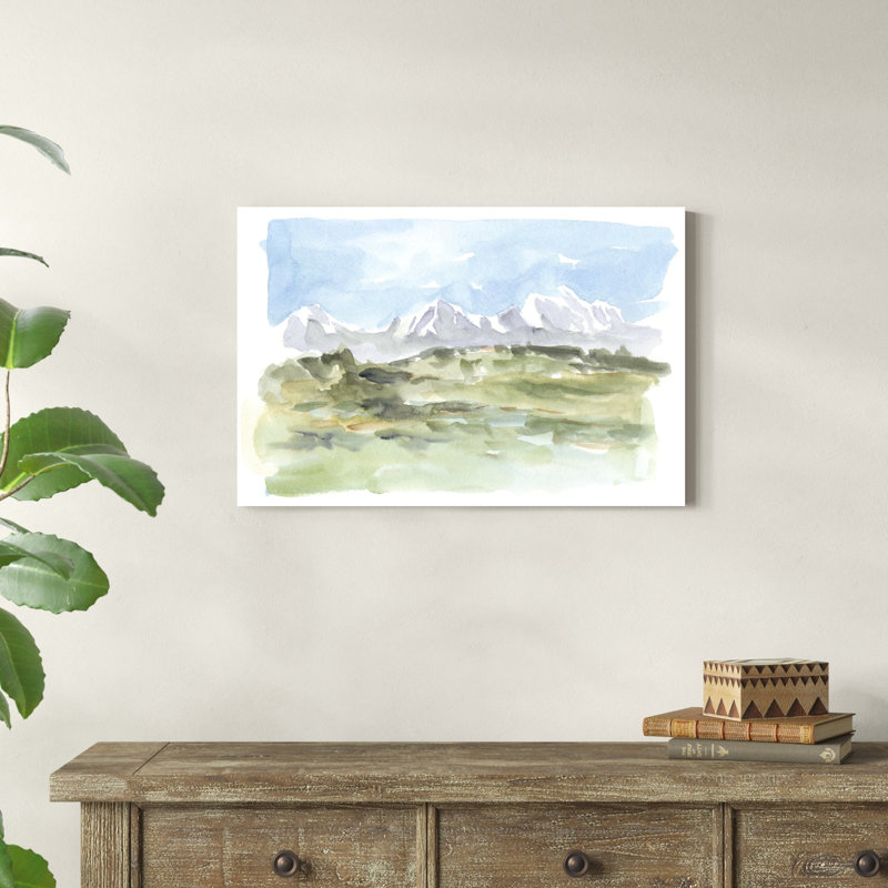 Montagne, aquarelle I, H 20 po x l 30 po x P 1,25 po