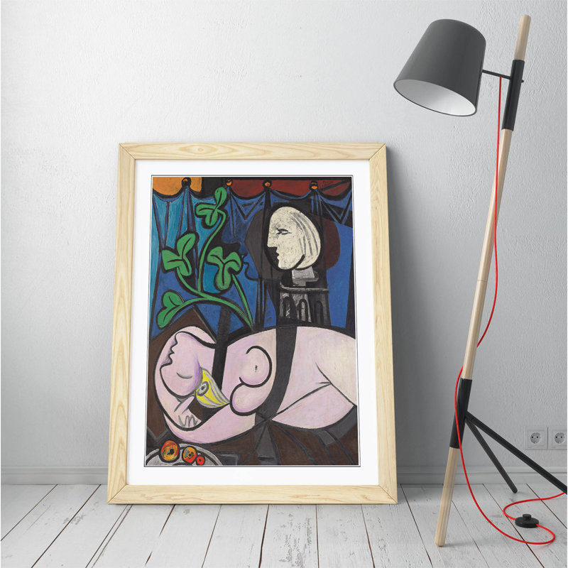 Nude Green Leaves And Bust by Pablo Picasso - Single Picture Frame Painting on Canvas, White Framed, 35cm H x 26cm W x 2cm D