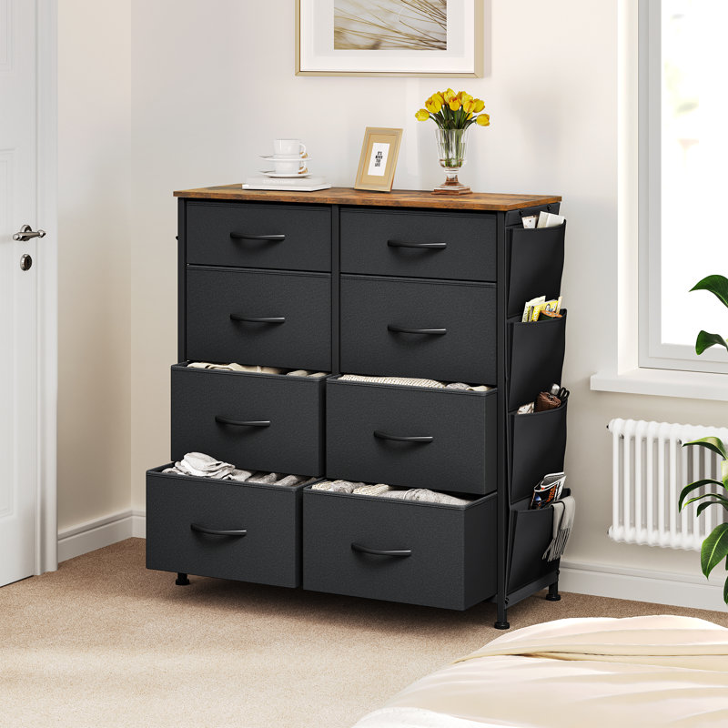 Ardale 85.6cm W 8 - Drawer Chest of Drawers, Black