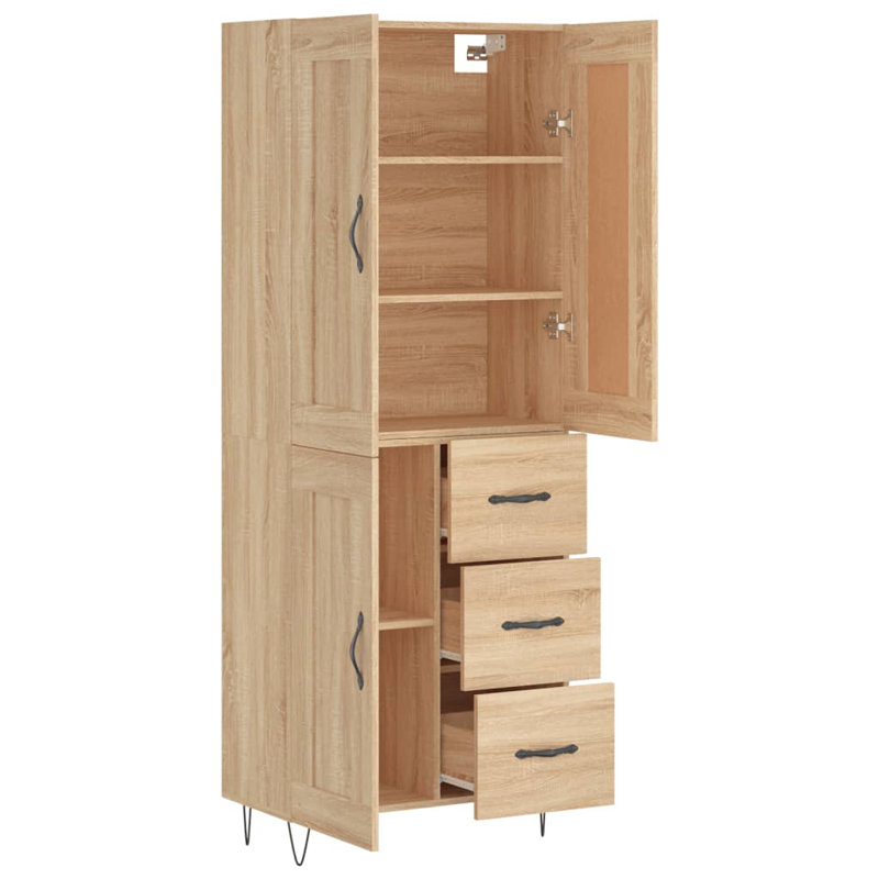 Binoche 69.5 Wide 3 Drawer, Sonoma Oak