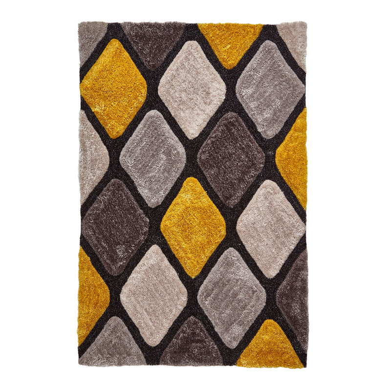 Varda Hand Tufted Yellow/Gray Rug, Rectangle 120cm x 170cm