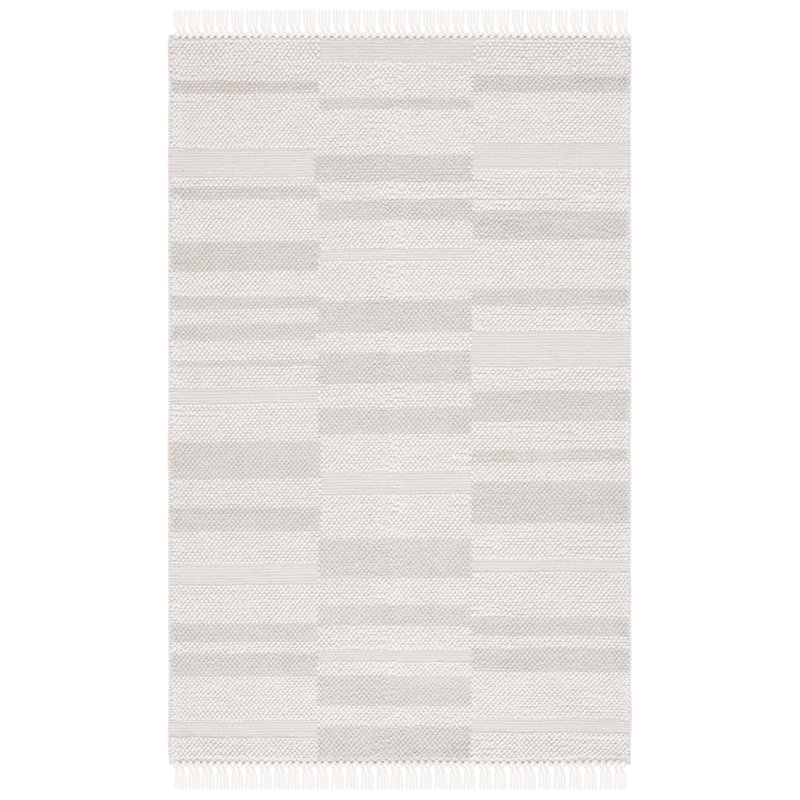 Charvik Machine Made Area Rug in Ivory/Gray, Rectangle 4' x 6'