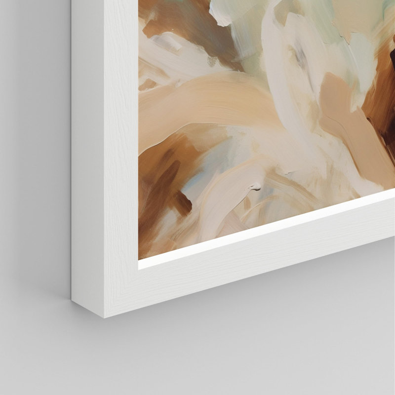 «Abstract Swirls In Earth Tones» sur papier, Blanc, H 14 po x l 11 po