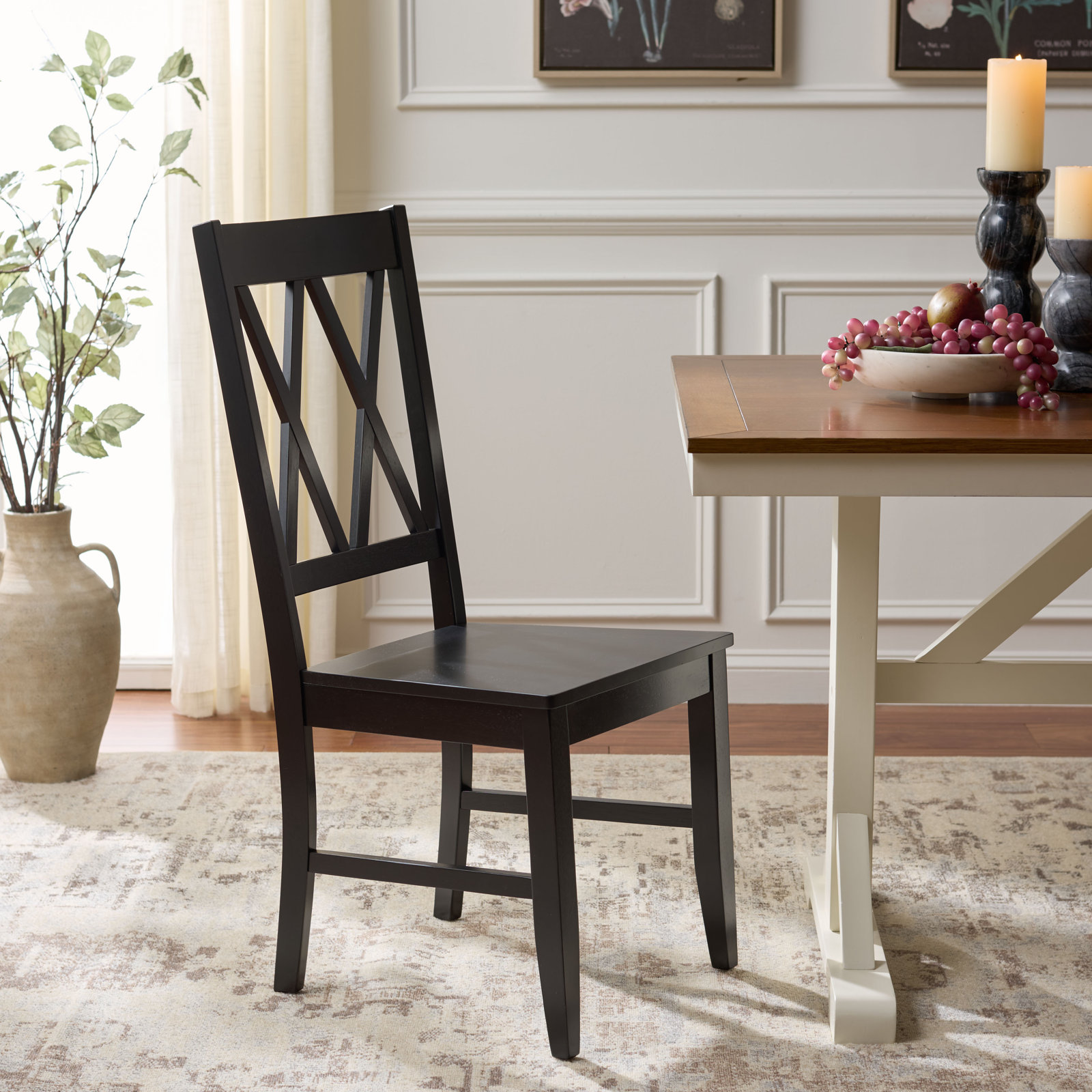 Yelena Double X-Back Side Chair, Black