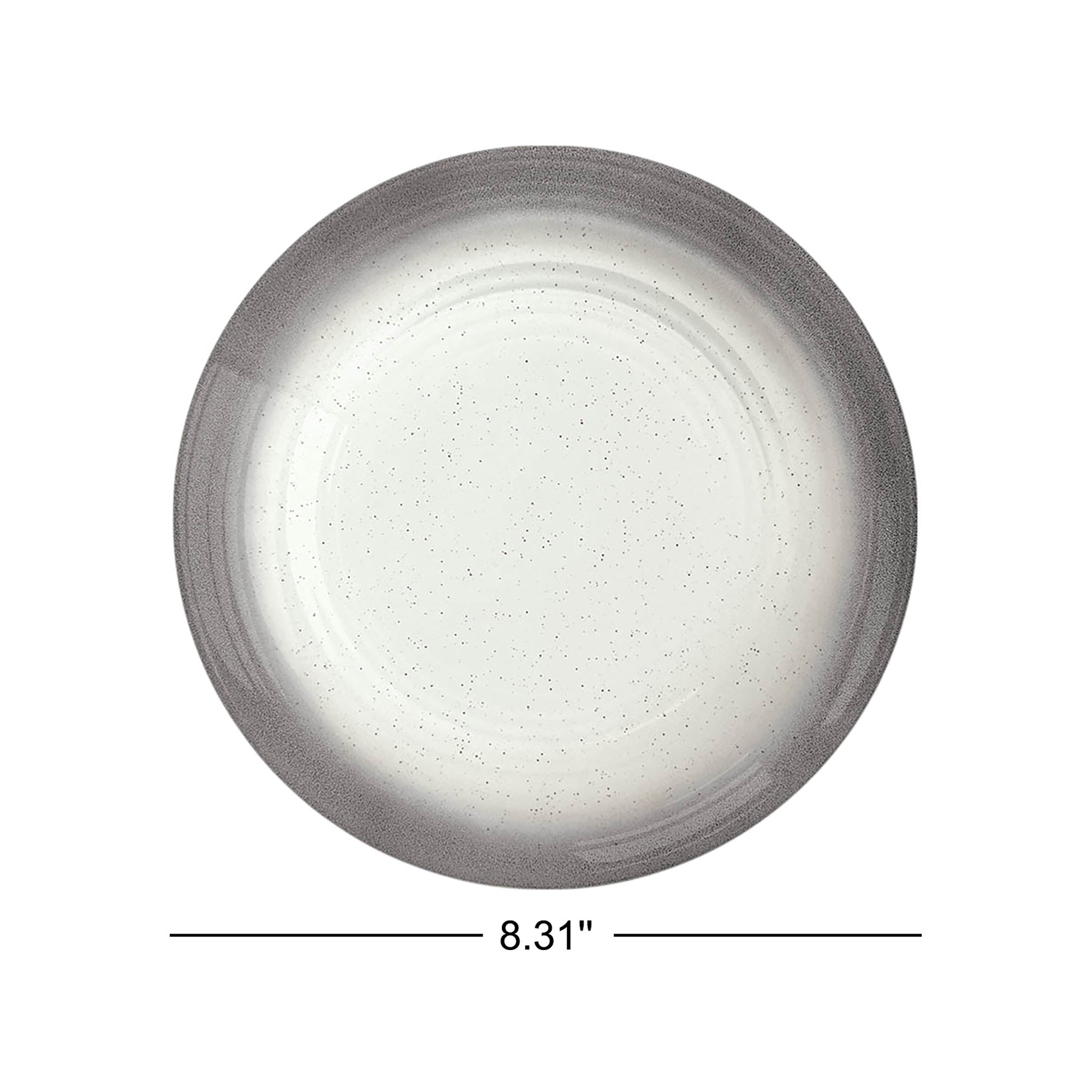 Careen Rim Speckle Melamine Salad Plate, Gray
