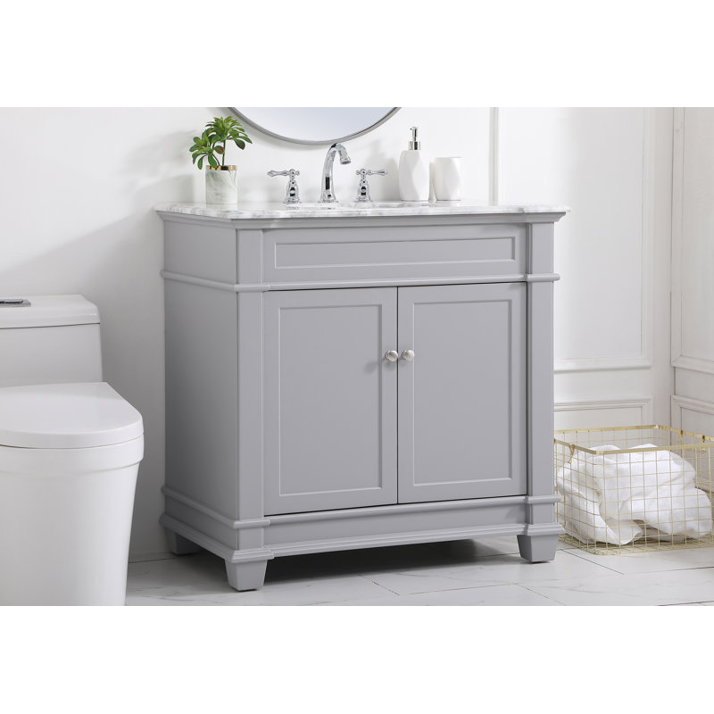 Ensemble de meuble-lavabo simple 36 po Lydie, Gris