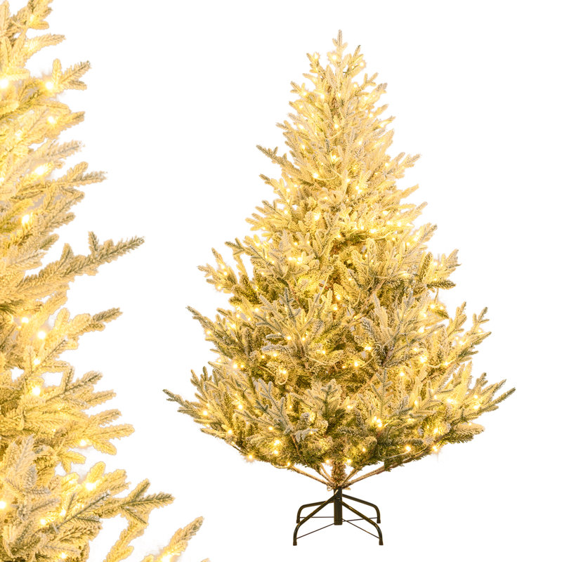 Arbre de Noël artificiel illuminé 6 pi avec 762 branches et 340 lumières DEL blanches, 6'