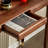 Walnut Solid Wood Round Console Table-1260574763