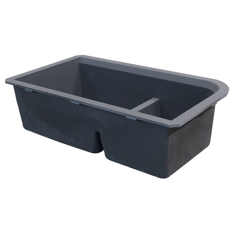 Radius 31.5'' L Double Bowl Kitchen Sink, Grey
